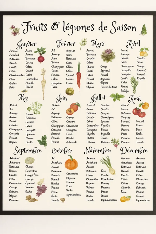 Calendrier des produits saisonniers
