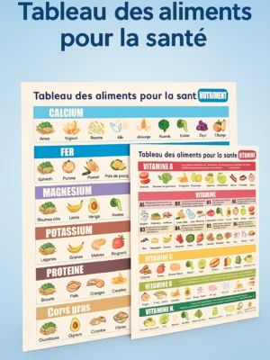 Tableau des vitamines, minéraux, protéine